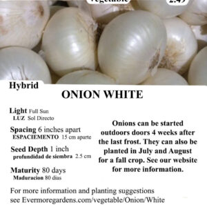 Evermore Gardens White Onion White Onion Hybrid Seeds
