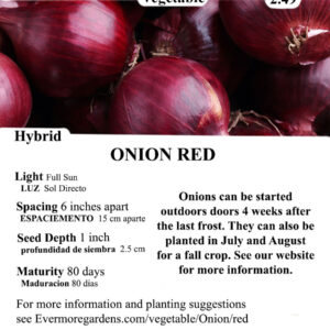 Evermore Gardens Red Onion Red Onion Hybrid Seeds