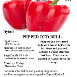 Evermore Gardens Red Bell Pepper Red Bell Pepper Hybrid Seeds