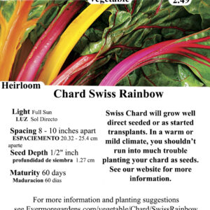 Evermore Gardens Rainbow Swiss Chard Heirloom Seeds
