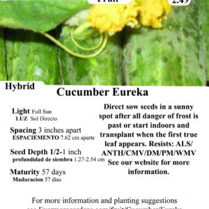 Evermore Gardens Eureka Hybrid - Pickling Cucumber Hybrid Seeds